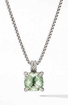 Chatelaine Prasiolite Pendant Necklace With Diamonds