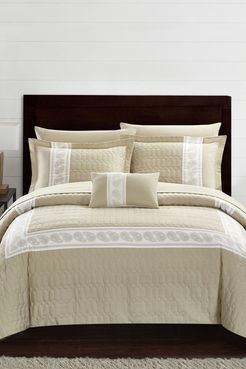 Chic Home Bedding Keegan Hexagon Embossed Hotel Collection Paisley Details Bed in a Bag King Comforter Set - Taupe at Nordstrom 