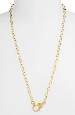 Jane Basch Pave Diamond Clasp Long Chain Necklace