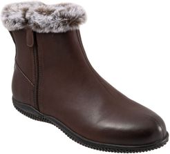 Softwalk Helena Leather Bootie With Faux-Fur Trim