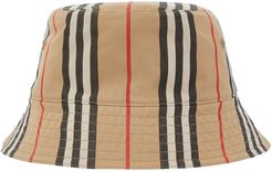 Icon Stripe Logo Reversible Bucket Hat - Beige