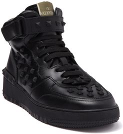 Valentino Tonal Studded Leather High Top Sneaker at Nordstrom Rack