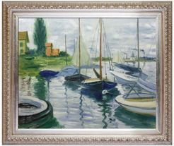 Overstock Art Boats At Rest, At Petit-Gennevilliers - Framed Oil reproduction of an original painting by Claude Monet at Nordstr