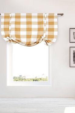 Duck River Textile Kingston Buffalo Check Tie Up Curtain - Mocha at Nordstrom Rack