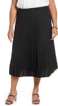 Plus Size Women's Halogen Pleated Midi Skirt