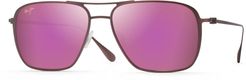 Beaches Polarizedplus2 57mm Navigator Sunglasses - Matte Burgundy