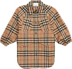 Girl's Burberry Teigan Check Print Jacket