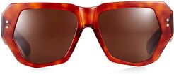 Bec & Bridge 48mm Geometric Sunglasses - Havana/ Brown