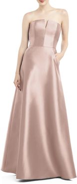 Strapless Satin Twill Gown