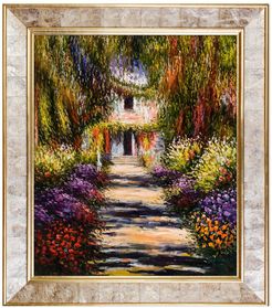Overstock Art Garden Path at Giverny - Framed Oil Reproduction of an Original Painting by Claude Monet at Nordstrom Rack