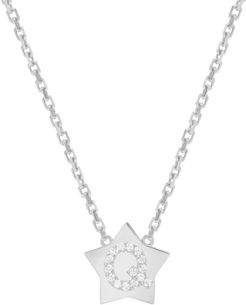 Star-Framed Diamond Initial Pendant Necklace