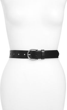 Medium Perfect Leather Belt Black/ Silver