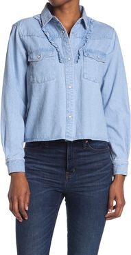Scotch & Soda Bleached Out Clean Denim Western Shirt at Nordstrom Rack