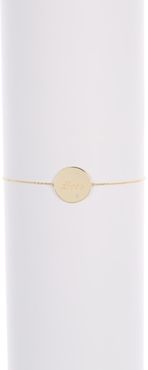 Candela 10K Yellow Gold CZ 'Love' Disc Adjustable Bracelet at Nordstrom Rack