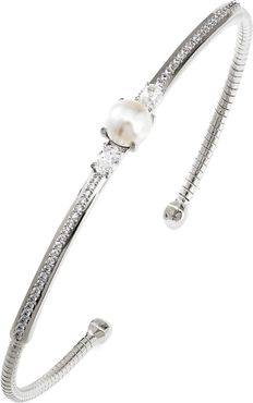 Emilia Imitation Pearl Flexi Cuff Bracelet