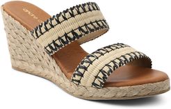 Nolita Raffia Wedge Slide Sandal