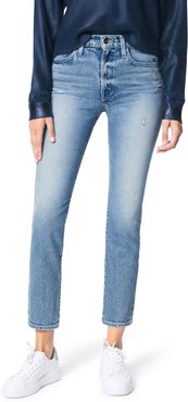 The Luna High Waist Distressed Ankle Cigarette Jeans