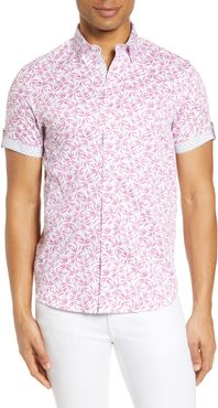 Krosa Slim Fit Short Sleeve Button-Up Shirt