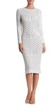 Emery Sequin Stripe Long Sleeve Cocktail Dress