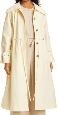 Techy Cinch Waist Cotton Blend Trench Coat