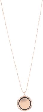 EF Collection 14K Rose Gold Black Enamel & Pave Diamond Halo Pendant Necklace - 0.17 ctw at Nordstrom Rack