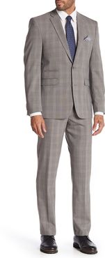 Vince Camuto Medium Brown Plaid Slim Fit 2-Piece Suit at Nordstrom Rack