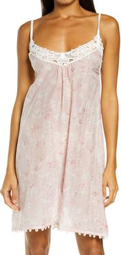 Louis Lace Trim Cotton & Silk Chemise