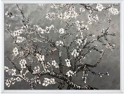 Overstock Art Branches of an Almond Tree in Blossom, Pearl Grey - Framed Oil reproduction of an original painting by La Pastiche