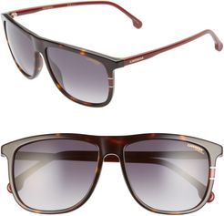 58mm Navigator Sunglasses - Red Gold/ Dark Gray Gradient