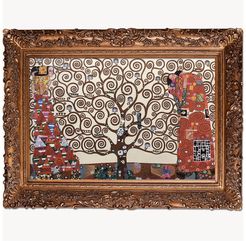 Overstock Art The Tree of Life, Stoclet Frieze, 1909 by Gustav Klimt Framed Hand Painted Oil Reproduction - 46"x34" at Nordstrom
