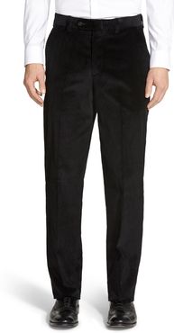 Flat Front Classic Fit Corduroy Trousers