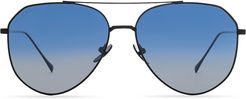 Dash 55mm Gradient Aviator Sunglasses - Brush Gnmetal/ Aegean Gradient