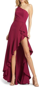 One-Shoulder Ruffle Gown