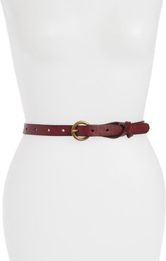 Plus Size Women's Frye Flat Panel Skinny Leather Belt
