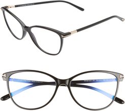 54mm Blue Light Blocking Optical Glasses - Shiny Black