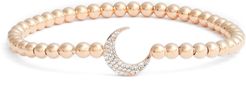 Cubic Zirconia Crescent Moon Circle Bracelet