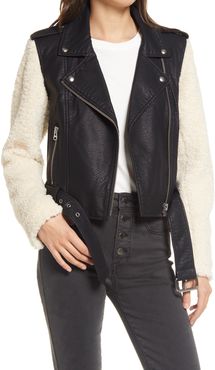 Anita Faux Shearling Moto Jacket