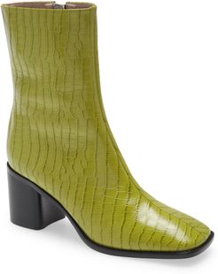 Contour Croc Embossed Leather Boot
