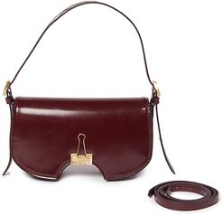Mirror Swiss Leather Flap Bag - Burgundy