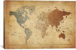 Map Of The World Iii By Michael Tompsett Giclee Print Canvas Art