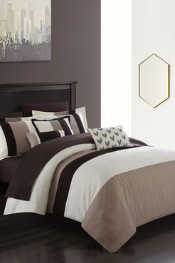 Chic Home Bedding Queen Rashi Color Block Bed In a Bag Comforter Set - Beige at Nordstrom Rack