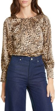 Rebecca Taylor Lynx Pattern Silk Top at Nordstrom Rack