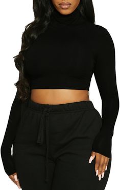 X Lori Harvey Open Back Turtleneck Crop Top