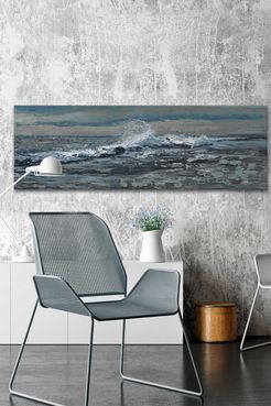 Marmont Hill Inc. Deep Strong Waves Painting Print on Wrapped Canvas - 45" x 15" at Nordstrom Rack