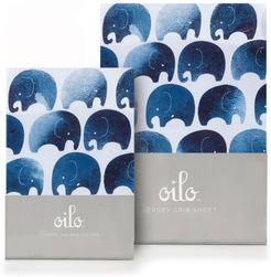 Elephant Changing Pad Cover & Fitted Crib Sheet Set