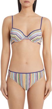 Metallic Stripe Two-Piece Swimsuit
