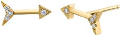 Mini Arrow 18K Gold & Diamond Stud Earring
