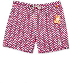 Twyford Leaf Print Swim Trunks