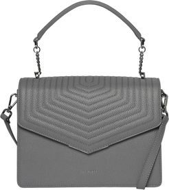 Brittni Top Handle Leather Envelope Bag - Grey