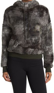 Z By Zella Short Cut Faux Shearling Pullover Hoodie at Nordstrom Rack
